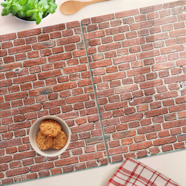 Snijplanken van glas Bakstenen muur