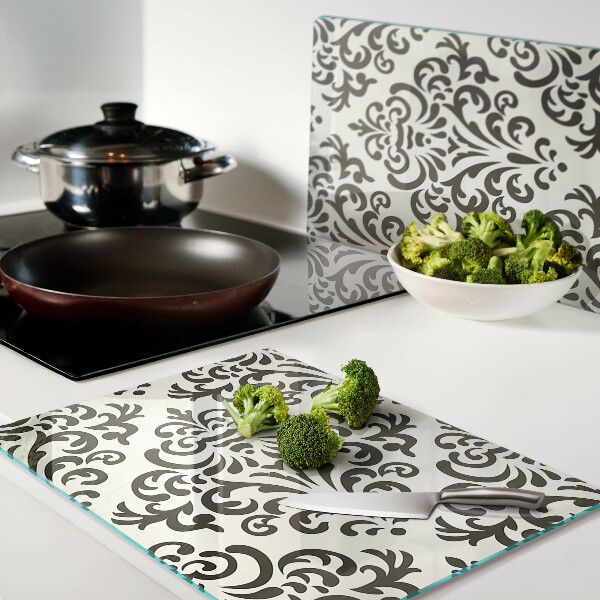 Szklana deska kuchenna Wzór roślinny w stylu barokowym