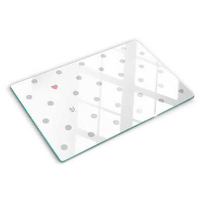 Deska kuchenna szklana Kropki i serce