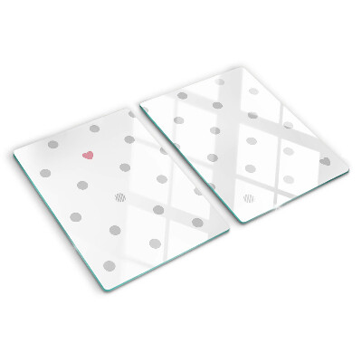 Deska kuchenna szklana Kropki i serce