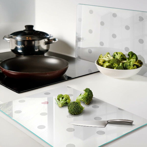 Deska kuchenna szklana Kropki i serce