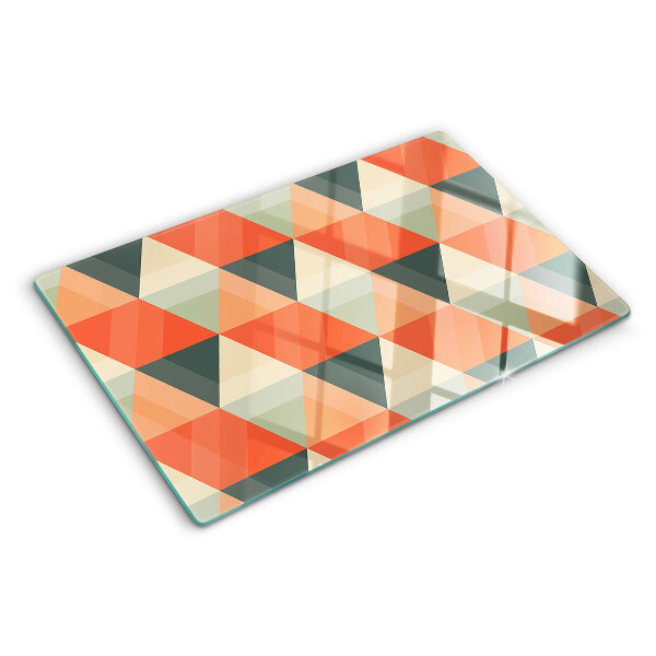 Glazen snijplanken Driehoeken in verschillende tinten oranje