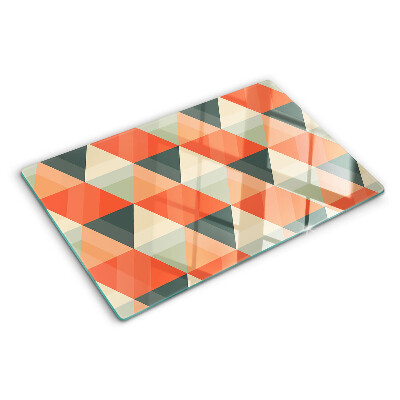 Szklana deska do krojenia Trójkąty w odcieniach pomarańczu
