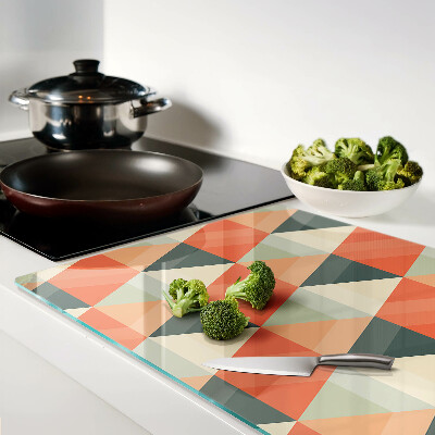 Szklana deska do krojenia Trójkąty w odcieniach pomarańczu