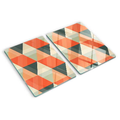 Szklana deska do krojenia Trójkąty w odcieniach pomarańczu