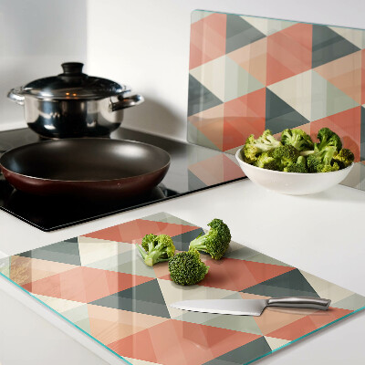 Szklana deska do krojenia Trójkąty w odcieniach pomarańczu