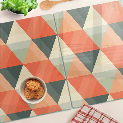 Glazen snijplanken Driehoeken in verschillende tinten oranje