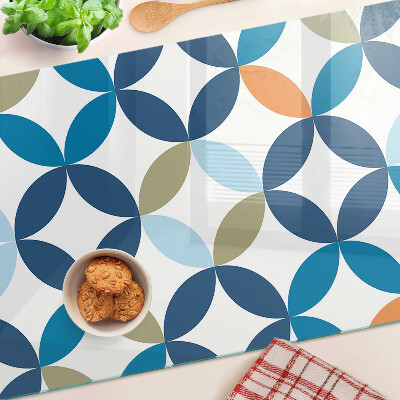 Szklana deska do krojenia Geometryczne liście w różnych kolorach