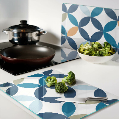 Szklana deska do krojenia Geometryczne liście w różnych kolorach