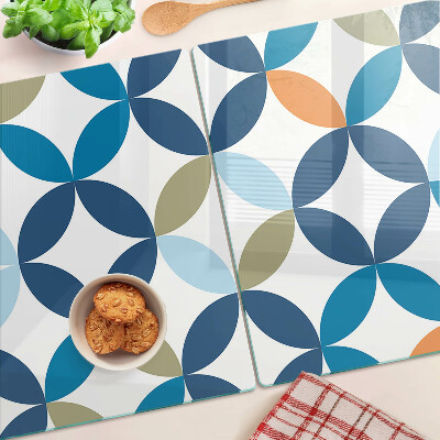 Szklana deska do krojenia Geometryczne liście w różnych kolorach