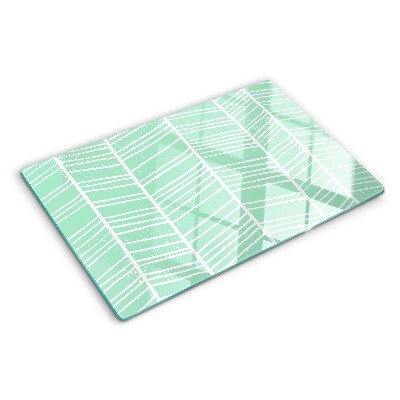 Szklana deska kuchenna Zielone paski z białymi liniami