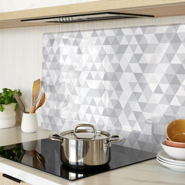 Deska kuchenna szklana Motyw trójkątów w odcieniach szarości