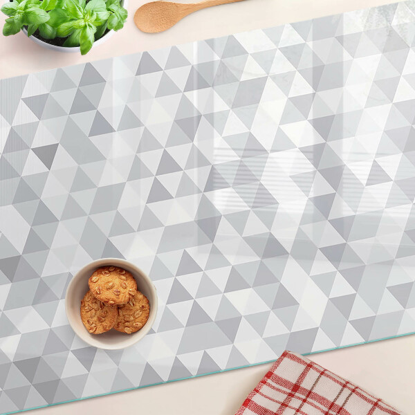 Deska kuchenna szklana Motyw trójkątów w odcieniach szarości