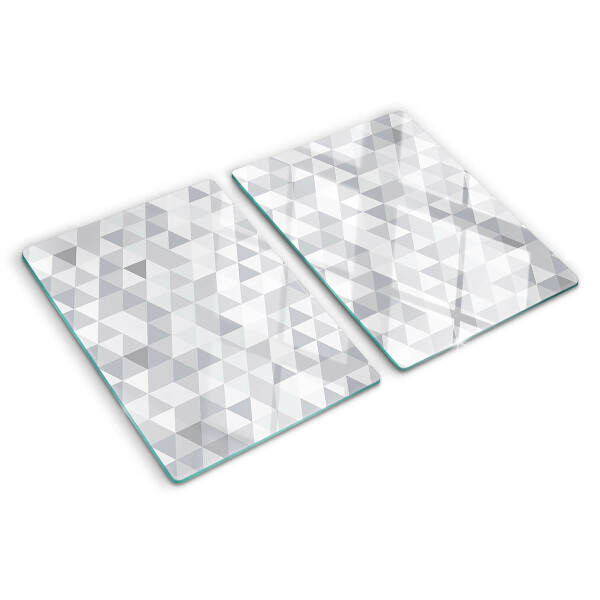 Snijplanken glas Driehoekmotief in grijstinten