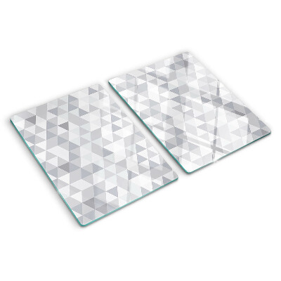 Snijplanken glas Driehoekmotief in grijstinten