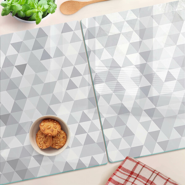Deska kuchenna szklana Motyw trójkątów w odcieniach szarości