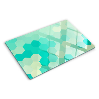 Hexagonaal patroon in turquoise tinten