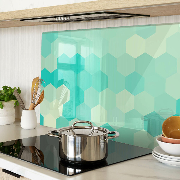 Snijplanken glas Hexagonaal patroon in turquoise tinten
