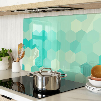 Snijplanken glas Hexagonaal patroon in turquoise tinten