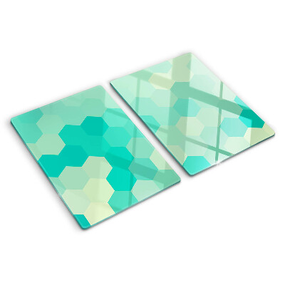 Snijplanken glas Hexagonaal patroon in turquoise tinten
