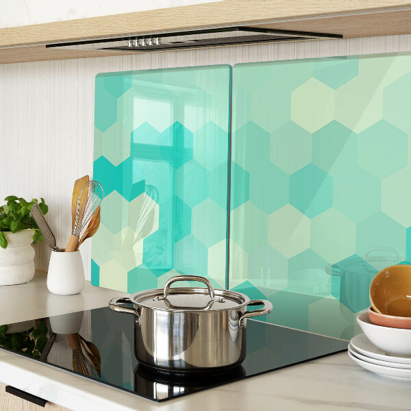 Snijplanken glas Hexagonaal patroon in turquoise tinten