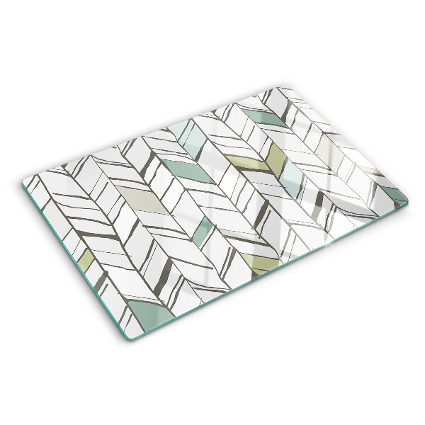 Glazen snijplanken Bladpatronen in verschillende tinten groen