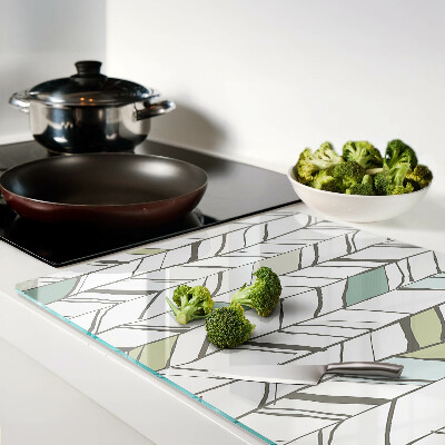 Glazen snijplanken Bladpatronen in verschillende tinten groen