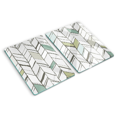 Szklana deska kuchenna Liściaste wzory w odcieniach zieleni