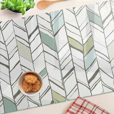 Szklana deska kuchenna Liściaste wzory w odcieniach zieleni