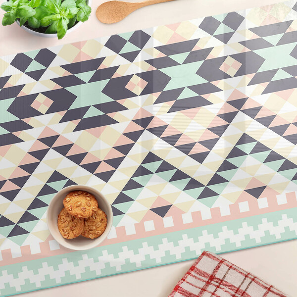 Szklana deska kuchenna Motyw geometryczny w pastelowych kolorach