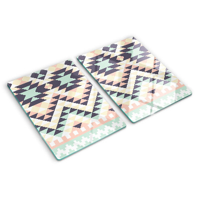 Snijplanken glas Geometrisch motief in pastelkleuren