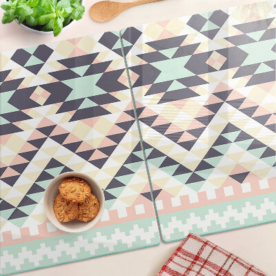Szklana deska kuchenna Motyw geometryczny w pastelowych kolorach