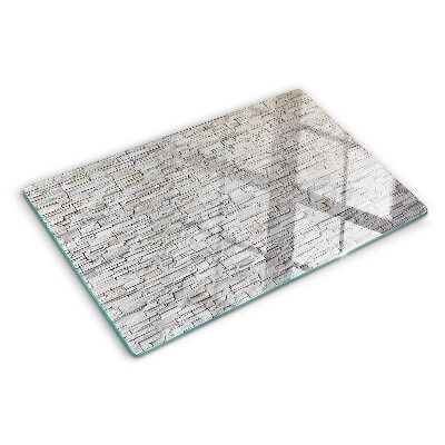 Glazen snijplanken Muur van natuursteen en bakstenen