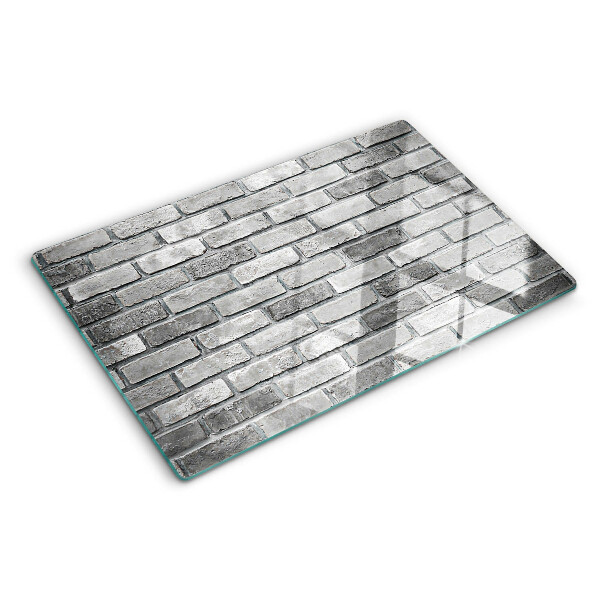 Snijplanken glas Bakstenen muur in grijstinten