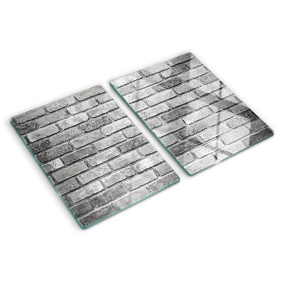 Szklana deska do krojenia Ceglana ściana w odcieniach szarości