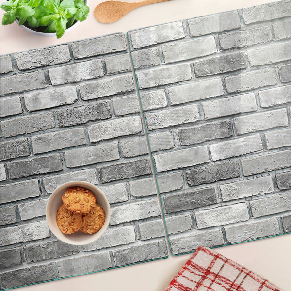 Szklana deska do krojenia Ceglana ściana w odcieniach szarości