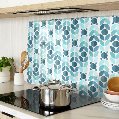 Szklana deska kuchenna Liście w odcieniach niebieskiego