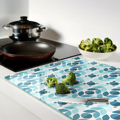 Szklana deska kuchenna Liście w odcieniach niebieskiego