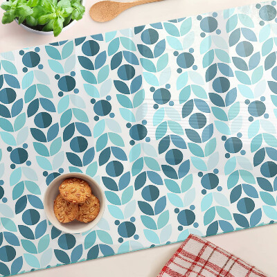 Szklana deska kuchenna Liście w odcieniach niebieskiego