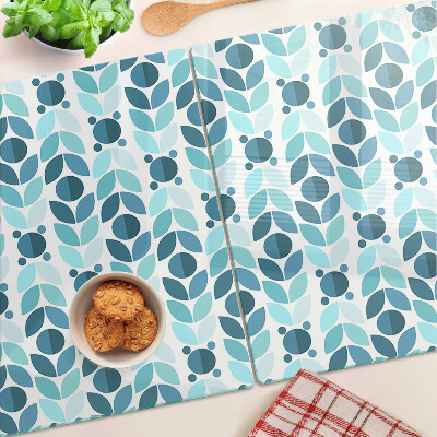 Szklana deska kuchenna Liście w odcieniach niebieskiego