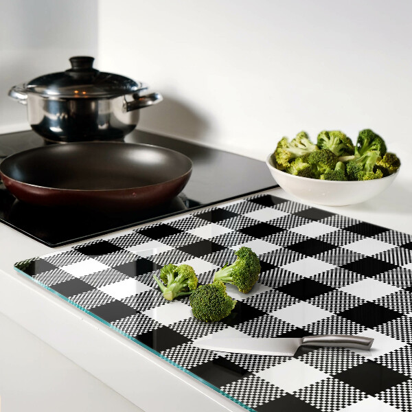 Szklana deska do krojenia Motyw w kratę