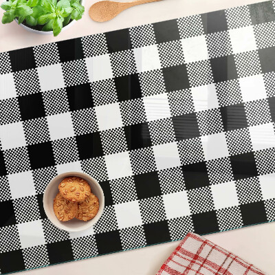 Szklana deska do krojenia Motyw w kratę