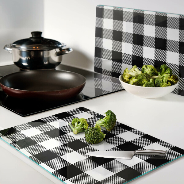 Szklana deska do krojenia Motyw w kratę