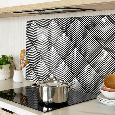 Szklana deska kuchenna Geometria w czerni i bieli