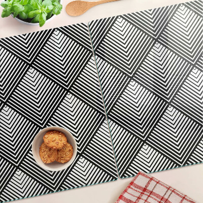 Szklana deska kuchenna Geometria w czerni i bieli