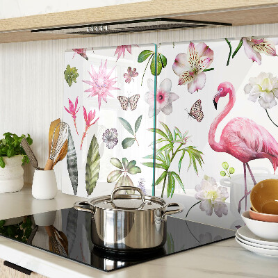 Szklana deska do krojenia Tropikalna kolekcja kwiatów i ptaków