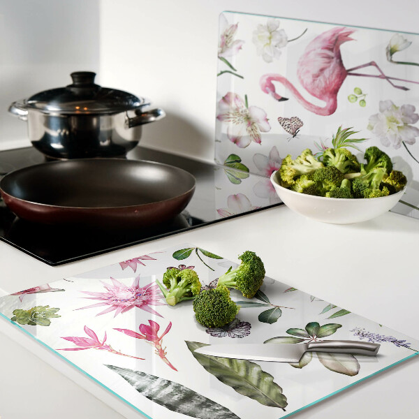 Snijplanken van glas Tropische bloemen- en vogelcollectie