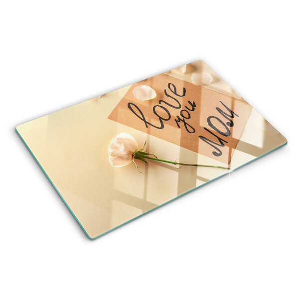 Snijplanken glas Liefde en bloemen