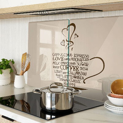 Snijplanken van glas Koffie en hart