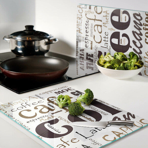 Szklana deska kuchenna Kawa i napoje kawowe